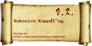 Vukovics Koppány névjegykártya